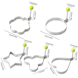 Planet Gates 5PCS 5pcs, Egg Rings, Stainless Steel Egg Cooking Rings, Pancake Mold For Frying Eggs And Omelet, Kitchen Gadgets, Kitchen Stuff, Kitchen Accessories, Home Kitchen Items