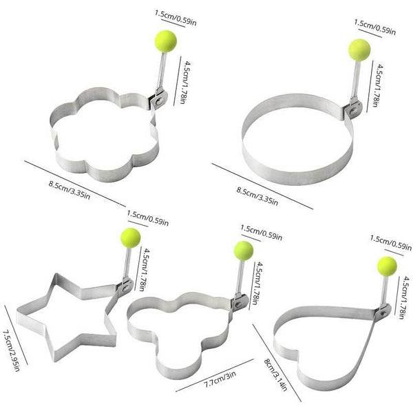 Planet Gates 5PCS 5pcs, Egg Rings, Stainless Steel Egg Cooking Rings, Pancake Mold For Frying Eggs And Omelet, Kitchen Gadgets, Kitchen Stuff, Kitchen Accessories, Home Kitchen Items