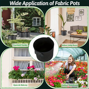 Planet Gates 5pcs 5pcs, Grow Bags 18.93 L Plant Grow Bags Multi-Purpose Nonwoven Fabric Pots With Durable Handles, Vegetables Fruits Flowers Herb Succulent Bonsai Plants For Outdoor Garden Plant Pots