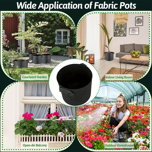 Planet Gates 5pcs 5pcs, Grow Bags 18.93 L Plant Grow Bags Multi-Purpose Nonwoven Fabric Pots With Durable Handles, Vegetables Fruits Flowers Herb Succulent Bonsai Plants For Outdoor Garden Plant Pots