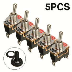 Planet Gates 5pcs 5pcs Heavy Duty Car Boat Rocker Toggle Switch, 15A 250V 2Pin SPST ON/OFF Rocker Switches, With Waterproof Boot Spst Rocker Switch