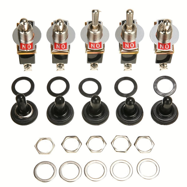 Planet Gates 5pcs 5pcs Heavy Duty Car Boat Rocker Toggle Switch, 15A 250V 2Pin SPST ON/OFF Rocker Switches, With Waterproof Boot Spst Rocker Switch