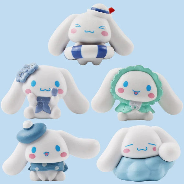 Planet Gates 5pcs 5pcs Sanrio Cinnamoroll Toys Action Anime Figures Cinnamoroll Set Cartoon Kawaii Tabletop Decoration Room Ornament Kids Gifts