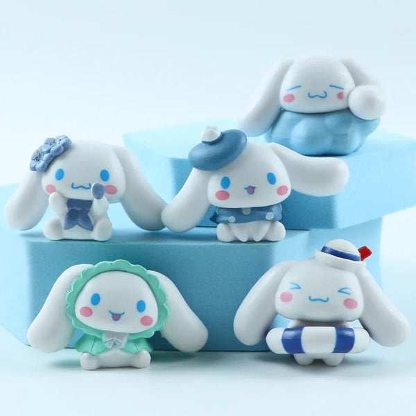 Planet Gates 5pcs 5pcs Sanrio Cinnamoroll Toys Action Anime Figures Cinnamoroll Set Cartoon Kawaii Tabletop Decoration Room Ornament Kids Gifts