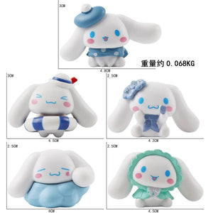Planet Gates 5pcs 5pcs Sanrio Cinnamoroll Toys Action Anime Figures Cinnamoroll Set Cartoon Kawaii Tabletop Decoration Room Ornament Kids Gifts
