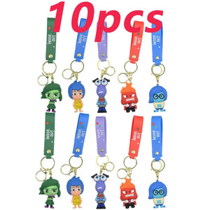 Planet Gates 5pcs 6cm New Disney Inside Out2 Figure Pendant Keychain for Women Men Cartoon Fans Backpack Bag Accessories Gifts for Fans Collection
