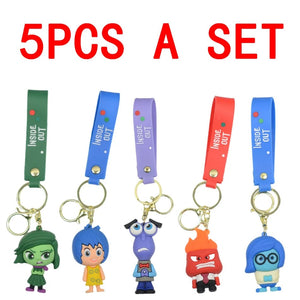 Planet Gates 5pcs 6cm New Disney Inside Out2 Figure Pendant Keychain for Women Men Cartoon Fans Backpack Bag Accessories Gifts for Fans Collection