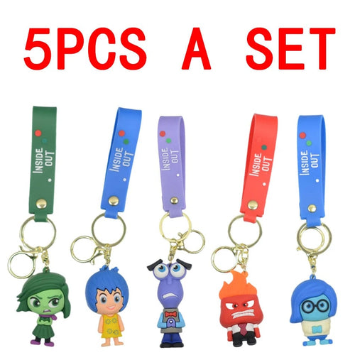 Planet Gates 5pcs 6cm New Disney Inside Out2 Figure Pendant Keychain for Women Men Cartoon Fans Backpack Bag Accessories Gifts for Fans Collection