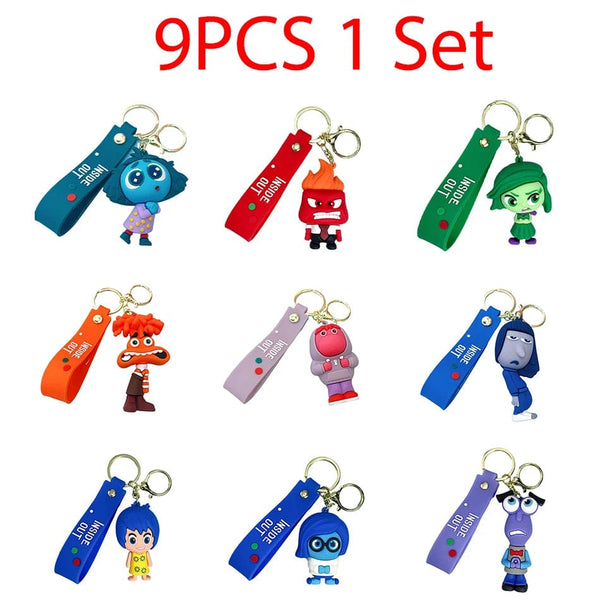 Planet Gates 5pcs 6cm New Disney Inside Out2 Figure Pendant Keychain for Women Men Cartoon Fans Backpack Bag Accessories Gifts for Fans Collection