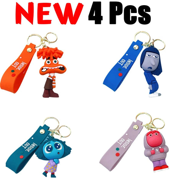 Planet Gates 5pcs 6cm New Disney Inside Out2 Figure Pendant Keychain for Women Men Cartoon Fans Backpack Bag Accessories Gifts for Fans Collection