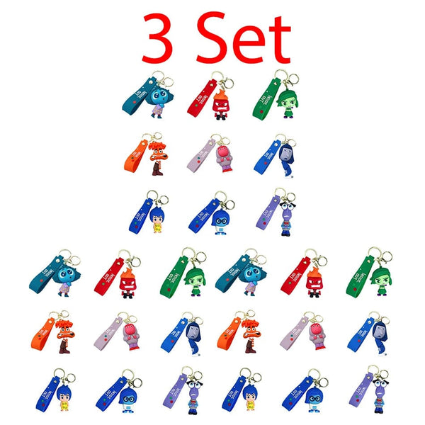 Planet Gates 5pcs 6cm New Disney Inside Out2 Figure Pendant Keychain for Women Men Cartoon Fans Backpack Bag Accessories Gifts for Fans Collection