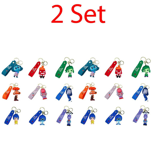 Planet Gates 5pcs 6cm New Disney Inside Out2 Figure Pendant Keychain for Women Men Cartoon Fans Backpack Bag Accessories Gifts for Fans Collection