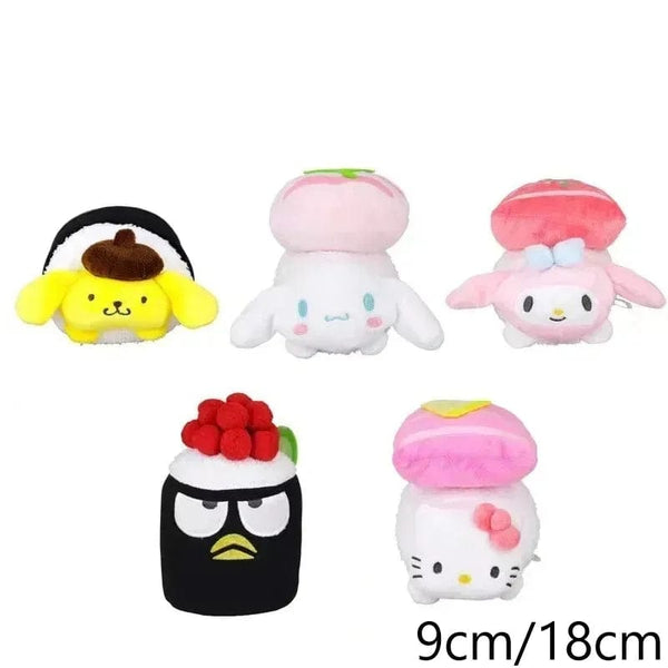 Planet Gates 5pcs / big Sanrio Plush Toys Kawaii Hello Kitty My Melody Room Decor Kuromi Plushie Cinnamoroll Doll Plush Keychain for Christmas Gifts
