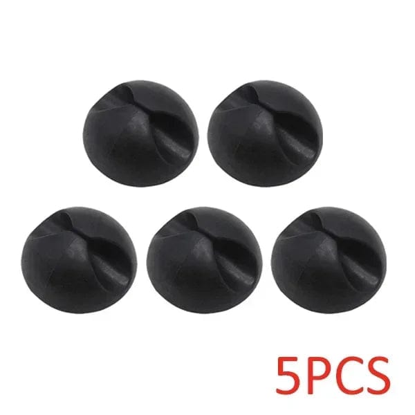 Planet Gates 5pcs black Car Dashboard Data Cable Clip Self-Adhesive USB Line Hub Wire Holder Fixing Clamp Office Desk Wire Organizer Accessories