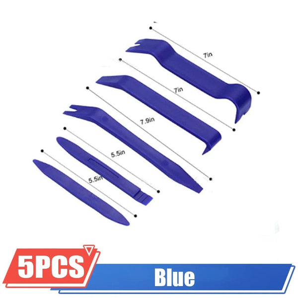 Planet Gates 5PCS BLUE Plastic Auto Dismantle Tools Kit Car Radio Door Clip Panel Trim Dash Audio Removal Installer Pry Kit Conversion Repairing Tool