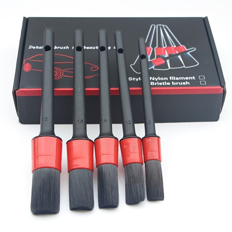 Planet Gates 5pcs Car Detailing Brush Set, Car Interior Cleaning Detailing Soft Brush Set, 5 Soft Detail Brushes For Automotive Air Conditioner Brush Dashboard