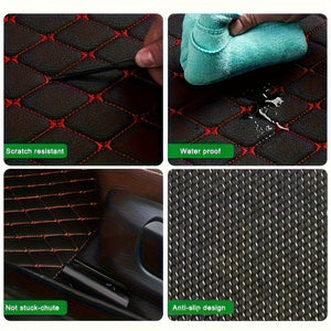 Planet Gates 5pcs Car Floor Mats, Universal Waterproof Front & Rear Seats Floor Mats, PU Leather Car Interior Accessories