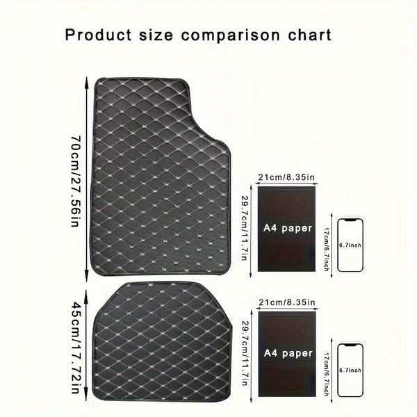 Planet Gates 5pcs Car Floor Mats, Universal Waterproof Front & Rear Seats Floor Mats, PU Leather Car Interior Accessories