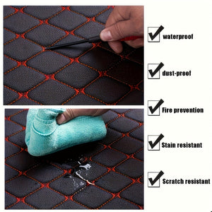 Planet Gates 5pcs Car Floor Mats, Universal Waterproof Front & Rear Seats Floor Mats, PU Leather Car Interior Accessories