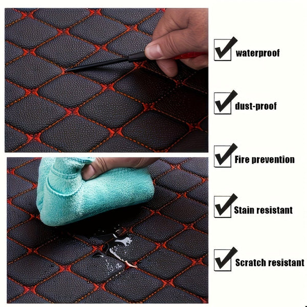 Planet Gates 5pcs Car Floor Mats, Universal Waterproof Front & Rear Seats Floor Mats, PU Leather Car Interior Accessories