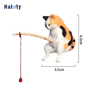 Planet Gates 5pcs CDEFG Creative Aquarium Decoration 8 Style Small Fishing Cat Aquarium Accessories Landscaping Ornament Fish Tank Accessories Diy