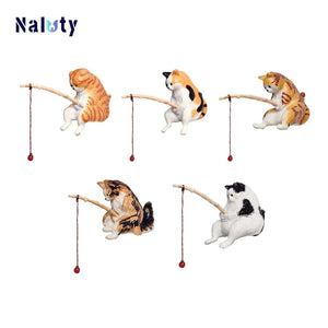 Planet Gates 5pcs CDEFG Creative Aquarium Decoration 8 Style Small Fishing Cat Aquarium Accessories Landscaping Ornament Fish Tank Accessories Diy