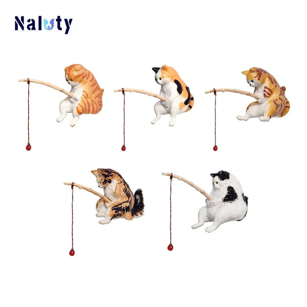 Planet Gates 5pcs CDEFG Creative Aquarium Decoration 8 Style Small Fishing Cat Aquarium Accessories Landscaping Ornament Fish Tank Accessories Diy