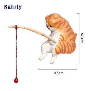 Planet Gates 5pcs CDEFG Creative Aquarium Decoration 8 Style Small Fishing Cat Aquarium Accessories Landscaping Ornament Fish Tank Accessories Diy