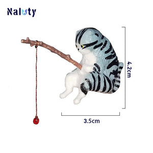 Planet Gates 5pcs CDEFG Creative Aquarium Decoration 8 Style Small Fishing Cat Aquarium Accessories Landscaping Ornament Fish Tank Accessories Diy