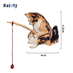 Planet Gates 5pcs CDEFG Creative Aquarium Decoration 8 Style Small Fishing Cat Aquarium Accessories Landscaping Ornament Fish Tank Accessories Diy