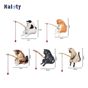 Planet Gates 5pcs CDEFG Creative Aquarium Decoration 8 Style Small Fishing Cat Aquarium Accessories Landscaping Ornament Fish Tank Accessories Diy