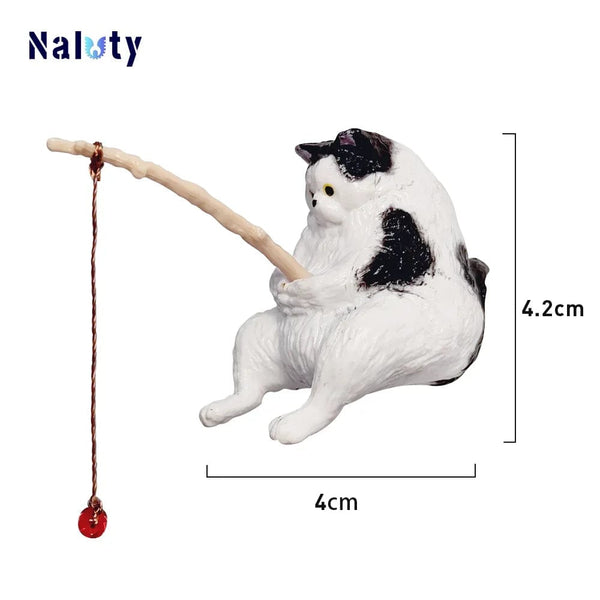 Planet Gates 5pcs CDEFG Creative Aquarium Decoration 8 Style Small Fishing Cat Aquarium Accessories Landscaping Ornament Fish Tank Accessories Diy