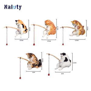 Planet Gates 5pcs CDEFG Creative Aquarium Decoration 8 Style Small Fishing Cat Aquarium Accessories Landscaping Ornament Fish Tank Accessories Diy