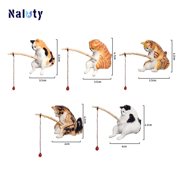 Planet Gates 5pcs CDEFG Creative Aquarium Decoration 8 Style Small Fishing Cat Aquarium Accessories Landscaping Ornament Fish Tank Accessories Diy