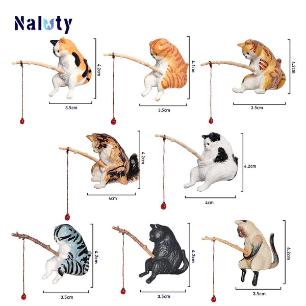 Planet Gates 5pcs CDEFG Creative Aquarium Decoration 8 Style Small Fishing Cat Aquarium Accessories Landscaping Ornament Fish Tank Accessories Diy