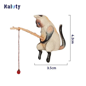 Planet Gates 5pcs CDEFG Creative Aquarium Decoration 8 Style Small Fishing Cat Aquarium Accessories Landscaping Ornament Fish Tank Accessories Diy