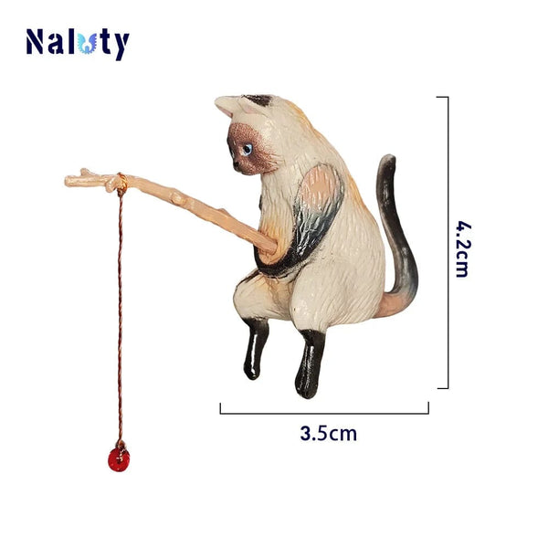 Planet Gates 5pcs CDEFG Creative Aquarium Decoration 8 Style Small Fishing Cat Aquarium Accessories Landscaping Ornament Fish Tank Accessories Diy