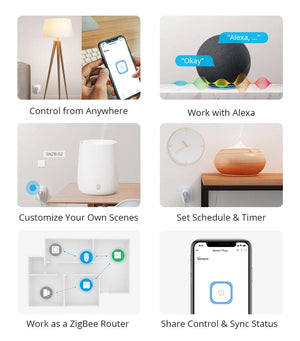 Planet Gates 5PCS / CHINA 1-5PCS SONOFF S26R2ZB Zigbee Plug 16A EU Outlet Timer Switch Remote Control Socket Work with ZigBee 3.0 Hub Zigbee2mqtt