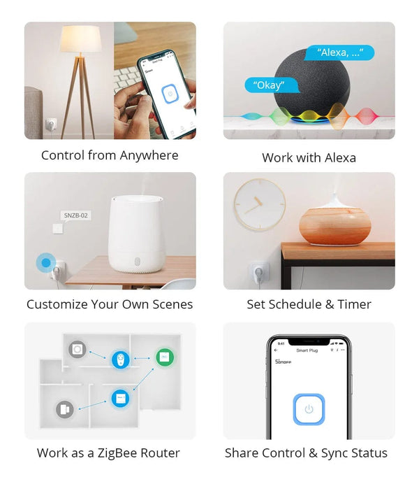 Planet Gates 5PCS / CHINA 1-5PCS SONOFF S26R2ZB Zigbee Plug 16A EU Outlet Timer Switch Remote Control Socket Work with ZigBee 3.0 Hub Zigbee2mqtt
