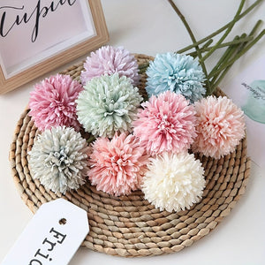Planet Gates 5pcs Glorious Chrysanthemum Ball Flowers Bouquet - Perfect for Home, Office, Coffee House, Parties, and Weddings - Artificial Flowers for Important People