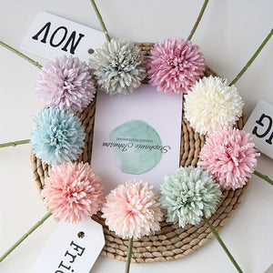 Planet Gates 5pcs Glorious Chrysanthemum Ball Flowers Bouquet - Perfect for Home, Office, Coffee House, Parties, and Weddings - Artificial Flowers for Important People