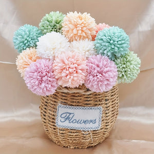 Planet Gates 5pcs Glorious Chrysanthemum Ball Flowers Bouquet - Perfect for Home, Office, Coffee House, Parties, and Weddings - Artificial Flowers for Important People