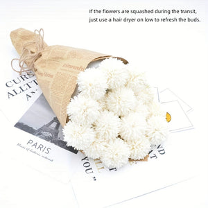 Planet Gates 5pcs Glorious Chrysanthemum Ball Flowers Bouquet - Perfect for Home, Office, Coffee House, Parties, and Weddings - Artificial Flowers for Important People