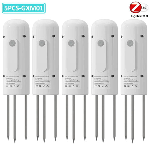 Planet Gates 5PCS GXM01 / CHINA ZIGBEE Plant Monitor Outdoor Soil Temperature Meter Moisture Humidity Tester Sensor Garden Automation Irrigation TUYA Detector