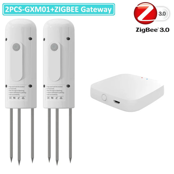 Planet Gates 5PCS GXM01 / CHINA ZIGBEE Plant Monitor Outdoor Soil Temperature Meter Moisture Humidity Tester Sensor Garden Automation Irrigation TUYA Detector