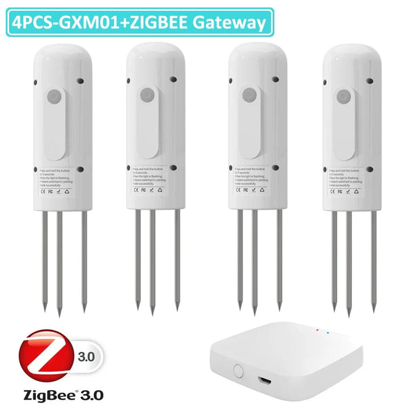 Planet Gates 5PCS GXM01 / CHINA ZIGBEE Plant Monitor Outdoor Soil Temperature Meter Moisture Humidity Tester Sensor Garden Automation Irrigation TUYA Detector