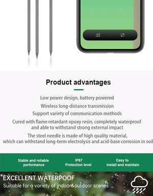 Planet Gates 5PCS GXM01 / CHINA ZIGBEE Plant Monitor Outdoor Soil Temperature Meter Moisture Humidity Tester Sensor Garden Automation Irrigation TUYA Detector