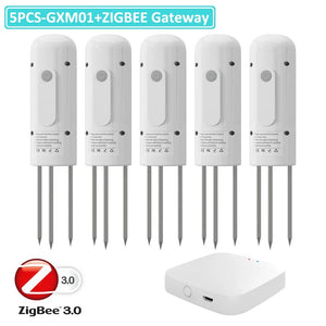 Planet Gates 5PCS GXM01 / CHINA ZIGBEE Plant Monitor Outdoor Soil Temperature Meter Moisture Humidity Tester Sensor Garden Automation Irrigation TUYA Detector