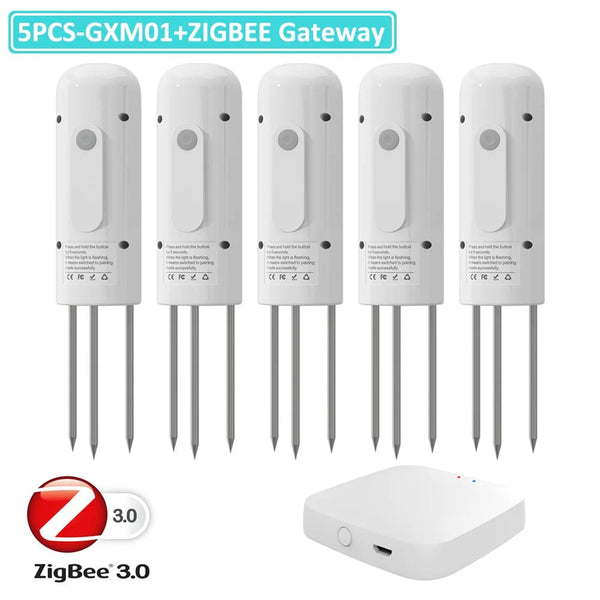 Planet Gates 5PCS GXM01 / CHINA ZIGBEE Plant Monitor Outdoor Soil Temperature Meter Moisture Humidity Tester Sensor Garden Automation Irrigation TUYA Detector