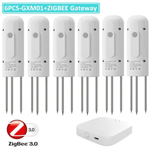 Planet Gates 5PCS GXM01 / CHINA ZIGBEE Plant Monitor Outdoor Soil Temperature Meter Moisture Humidity Tester Sensor Garden Automation Irrigation TUYA Detector